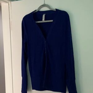 Zenana Outfitters Royal Blue Snap Front Cardigan. Size Large.